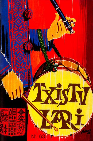 Txistulari aldizkaria 63.  Uztailla-Dagonilla-Irailla.1970;
Agur;
San Fermin;
Hable usted euskera;
El txistu se entiende en Navarra;
He aqui nuestras obras...;
Noticias en FA Mayor;
Euskaltzaindia;
Jo ta Ke;
Reflexiones en voz alta sobre música vasca;
Relato de cómo se inició la fundación de la Asociación de Txistularis de Euskalerría;
Euskara ikasteko metodoa;
PARTITURAK;
Idiarena;
Maitasun (Minueto);
Nora (Biribilketa para silbote);
Sanfermiñetan (Biribilketa);
Korputz eguneko zortzikua;
Goxotasun (Zortziko);
Itxaropena (Zortziko);
Atsegintasun (Zortziko);
Naigabea (Zortziko);
Astiroki (Fandango);
Eguzkitsu (Fandango);
Elkar ikusi (Fandango);
Jo-ta-ke (Arin-arin);
Poz aldi (Arin-arin);
Arinkor (Arin-arin);
Elkarrizketa (Arin-arin);
Bildurki (Arin-arin);
Aupa gazteak (Arin-arin);
Instrumentos populares;
Montañas de Navarra: Mendaur;
III alarde de Txistularis de Orduña;
Abesti berriak;
Saski-Naski;
Goyan Begoz;
Patxi Aresti ha muerto. Arezti`tar Patxi il da