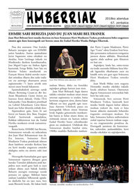HMberriak nº 67: Juan Mari Beltran ha recibido el Premio Especial EHMBE / La gaita de bota en Oion / Soinuberri está disponible / Jornadas en marzo